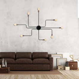 Opviq Truva - N-701 Lámpara de Pared de Hierro Negro y Bronce
